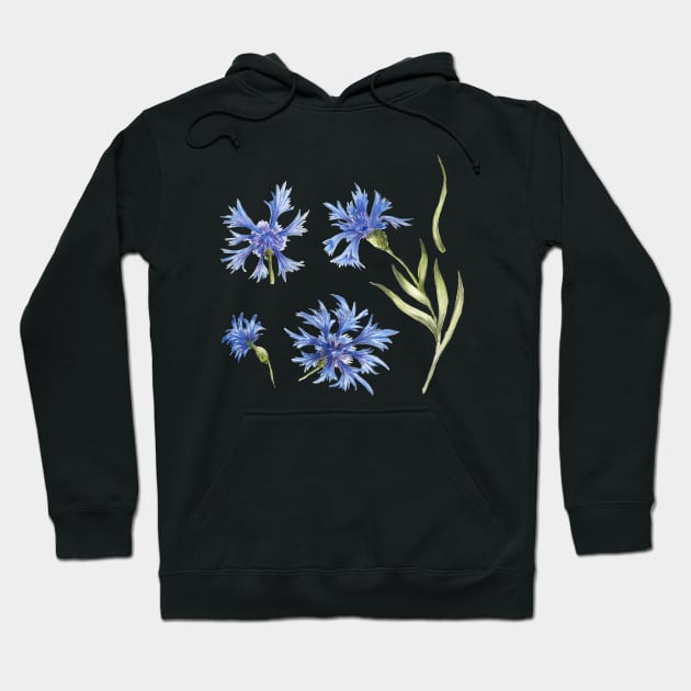 set of blue flowers_2 Hoodie by lisenok